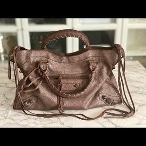 Balenciaga City Classic Medium Neiman Marcus Exclusive Metallic Brown Rare